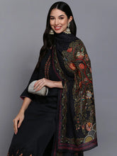 Cotton Black Embroidered Straight Kurta Pant With